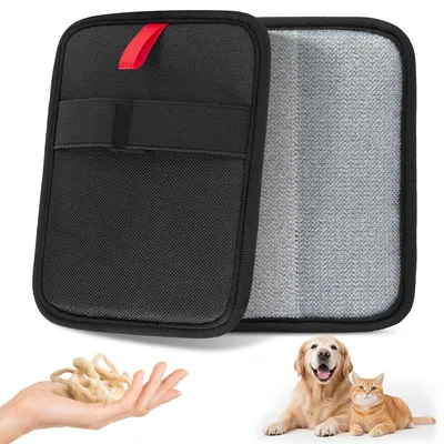 Produktbild von 2er-Set Haustierhaar-Entferner Handschuhe – Wiederverwendbare statische Tierhaarentferner für Sofa, Teppich & Möbel