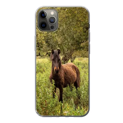 Produktbild von MuchoWow® Handyhülle Schutzhülle Hülle für iPhone 13 Pro Max Pferd - Wald - Gras Silikon Softcase Handy Hülle - Mobiltelefon