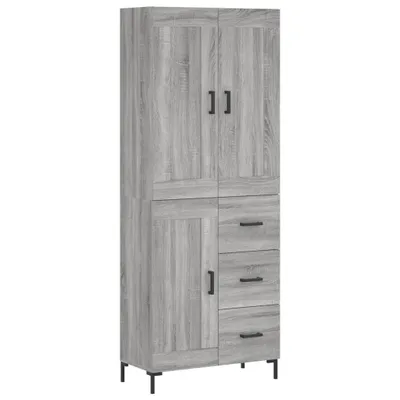 Image de Buffet haut Sonoma gris 69,5x34x180 cm Bois d'ingénierie