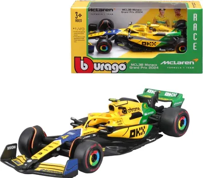 Immagine prodotto di Bburago 18-38214 - Automodello - F1 MCLaren MCL38 "Monaco (Senna)" #4 Norris, '24 (scala 1:43)