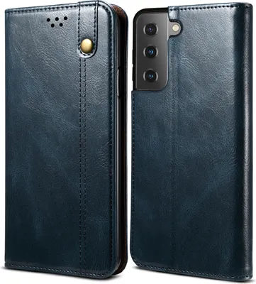 Produktbild von Galaxy S21 FE 5G Hülle, Leder Flip Brieftasche Schutzhülle für Samsung Galaxy S21 FE 5G Blau