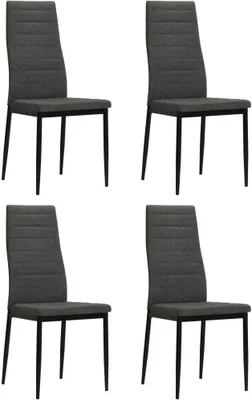 Produktbild von The Living Store Esszimmerstühle 4 Stk. Dunkelgrau Stoff