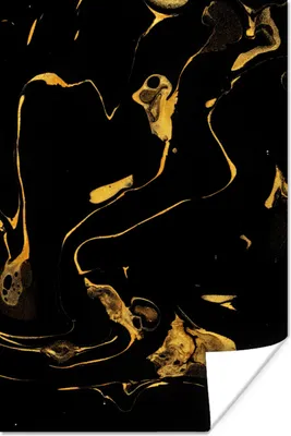 Produktbild von MuchoWow® Poster Muster - Gold - Schwarz 40x60 cm - Plakate für die Wand - Poster Babyzimmer