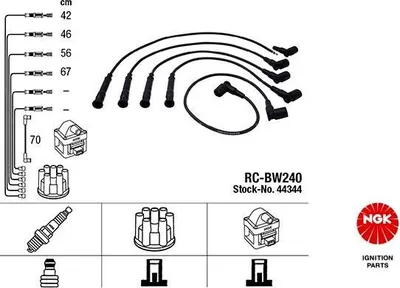 Produktbild von NGK 44344 Zündkabelsatz Zündleitungssatz für BMW 3 Limousine (E36) 3 Limousine (E30) 3 Cabrio (E30) 3 Touring (E30)