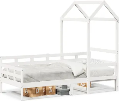 Immagine prodotto di vidaXL Letto da giorno con tetto bianco 80x200 cm in legno di pino massiccio