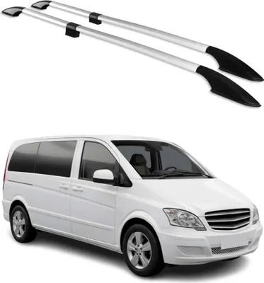 Image de Barres de Toit Longitudinales pour Mercedes Vito W639 W447 2003-2025 L1 Alu Gris