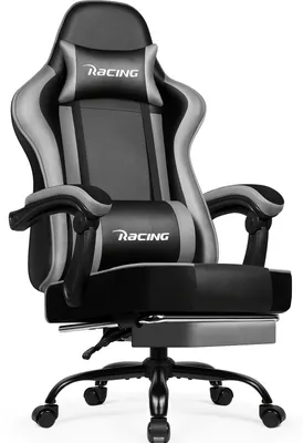 Produktbild von Gaming-Stuhl mit Fußstütze – Ergonomischer Bürostuhl und PC-Stuhl bis 200 kg