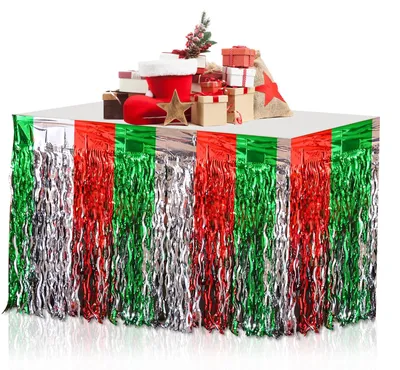 Obrázok produktu pre Ozdobné prestieranie s franjami na vianočnú výzdobu stola, 3 kusy, 73 x 27 cm