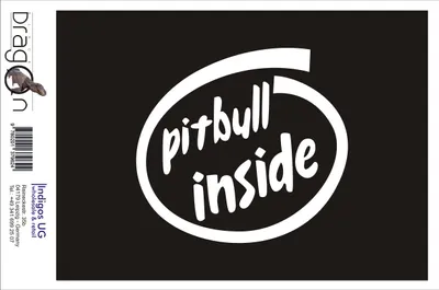 Produktbild von Aufkleber / Autoaufkleber - JDM / Die cut / Auto / OEM - Pitbull inside - 130x120 mm gelb - Heckscheibe / Heckscheibenaufkleber