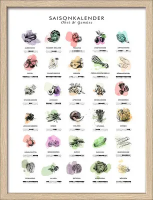 Produktbild von Gerahmtes Bild Saisonkalender 33x43 cm