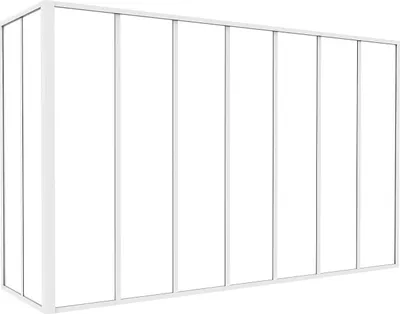 Produktbild von Glasierte pulverbeschichtete Aluminium-Eckwand - B 210 x B 60 x H 130 - Weiß - BAYVIEW