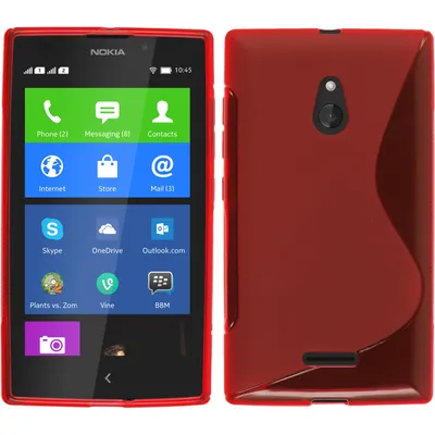 Produktbild von PhoneNatic Case kompatibel mit  Nokia XL - rot Silikon Hülle S-Style + 2 Schutzfolien