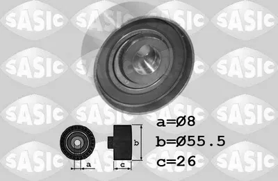 Obrázok produktu pre SASIC 1706069 Napínacia kladka ozubeného remeňa, priemer 55,5 mm, pre vozidlá FIAT PANDA (169), 500 (312), GRANDE PUNTO (199), 500 C (312) a FORD KA (RU8)