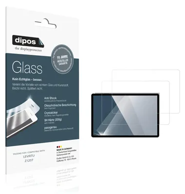 Produktbild von 2x Schutzfolie für LEVIRTU Z1207 - Anti-Shock 9H Folie dipos Glass Kunststoffglas