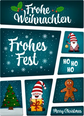 A collage of Christmas-themed illustrations and text, likely for a product advertisement.