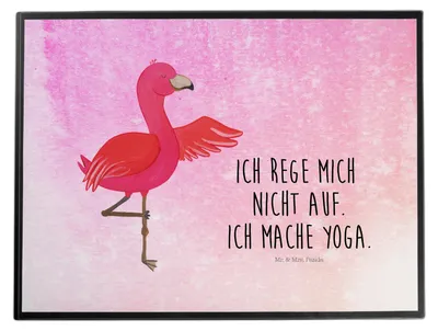 Produktbild von Mr. & Mrs. Panda schreibtischunterlage Flamingo Yoga - Aquarell Pink - Geschenk, Rosa, schreibtischunterlagen, Zeichenunterlage, Aufgeregt, Tischunterlage, Yogi, Namaste