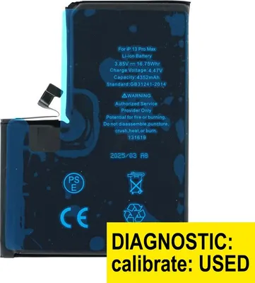 Produktbild von Kompatibel Diagnostic Ersatz Akku Batterie (ohne Warnung) 4352 mAh für Apple iPhone 13 Pro Max A2643, A2641 & Werkzeug