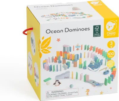 Produktbild von Classic World Holz-Domino-Hindernisparcours-Logik-Montessori-Puzzle 100 Teile.