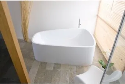 Produktbild von Hoesch SingleBath Duo Freistehende Ovalbadewanne 1798 x 1173 mm Überlauf links mit angeformter Schürze weiß - 3698.010