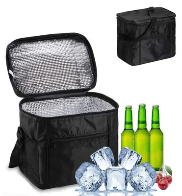 Image de Sac isotherme pliable, idéal pour les pique-niques, d'une capacité de 10 litres, avec bandoulière, dimensions : 27x17x24 cm