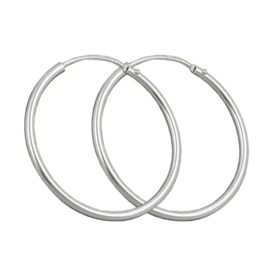 Produktbild von Creole 25mm Drahtcreole mit Steckverschluss glänzend Silber 925 silber 25x1,5mm