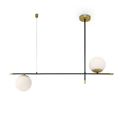 Zdjęcie produktu dla Lampa wisząca, szkło metalowe, matowe złoto, dł. 95 cm