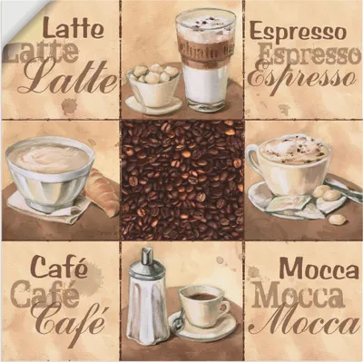 Produktbild von ARTland Wandbild, selbstklebend Kaffee Collage II Größe: 50x50 cm