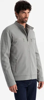 Produktbild von Ombre Clothing Herren-Bikerjacke Fattyt grau L