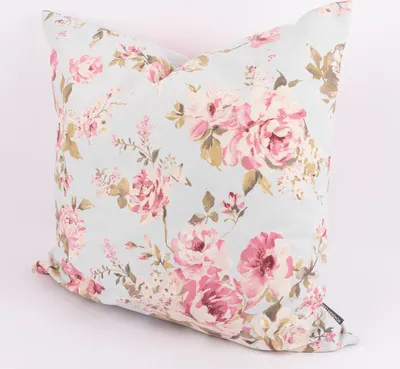 Produktbild von Kissenhülle Classic Painted Rose hellblau div. Größen SCHÖNER LEBEN Größe 50x50cm (HxB) 50x50cm (HxB) Größe