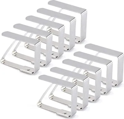 Produktbild von Tischdeckenclips - Edelstahl - 10 Stück - Silber