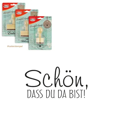 Produktbild von Meyco Holz Stempel "Schön, dass du da bist!" 30 x 15 mm