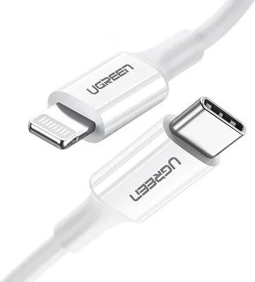 Produktbild von Ugreen USB-C auf Lightning Kabel 20W 0,25m Weiß