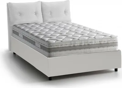 Produktbild von Doppelbett Rita, Containerbett mit Stoffbespannung, 100%  Italy, Frontöffnung, inklusive Matratze 160x190 cm, Weiß
