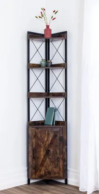 Produktbild von Wohnzimmerregal, ca. 31,7 x 31,7 x 180 cm - Braun