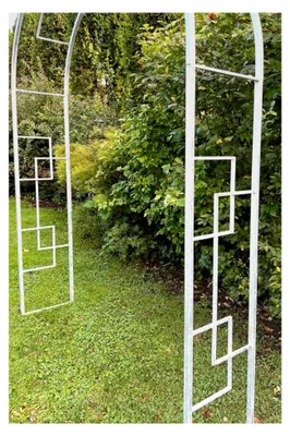 Produktbild von Rosenbogen aus verzinktem Metall 150 cm Torbogen wetterfest Rundbogen Rankhilfe Gartenbogen