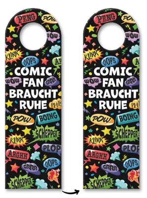 Produktbild von Comic Türhänger mit Spruch: Comic-Fan braucht Ruhe