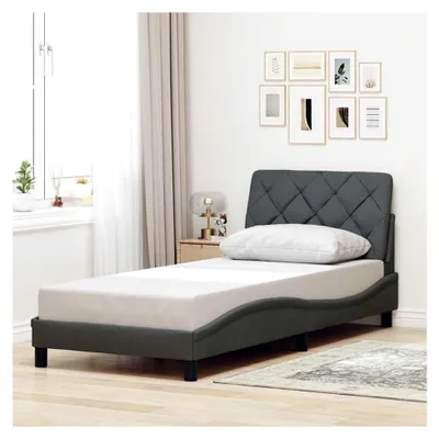 Produktbild von Bettgestell ohne Matratze Dunkelgrau 90x200 cm Stoff