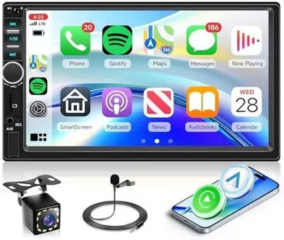 Obrázek produktu pro Autorádio 2-DIN s 7palcovým dotykovým displejem a zadní kamerou, černé