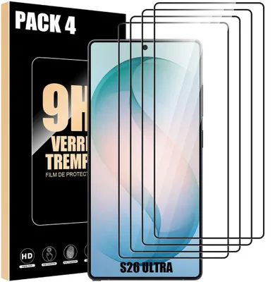 Image de 4 Verre Trempé pour Samsung Galaxy S26 Ultra, Protection d'écran Anti-Rayures 9H Antichoc