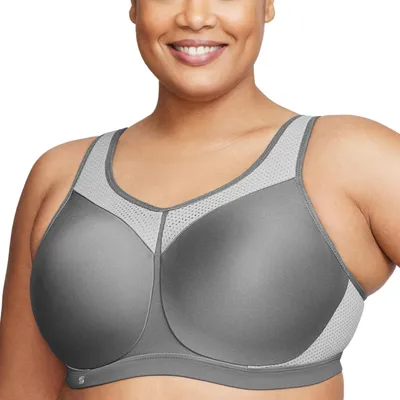 Produktbild von Glamorise Damen Wonderwire-Sport-BH Hohe Belastung, Grau,90B