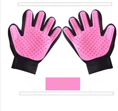 Produktbild von Haustierpflegehandschuhe mit Nadeln, rosa, 1 Paar