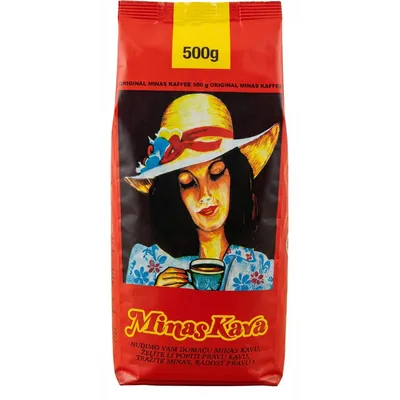 Produktbild von Minas Kava Original Minas Kaffee 500g – Puderfein gemahlener Röstkaffee im Balkan-Stil – Aromatische Arabica & Robusta Mischung