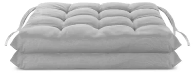 Productafbeelding van 2-delige set Stoelkussens 40x40 cm – Gewatteerde zitkussens voor binnen & buiten – Grijs