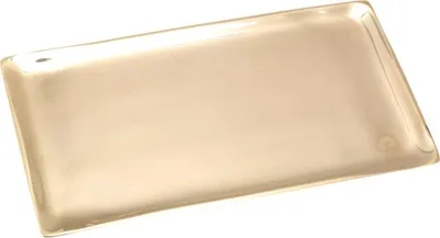 Produktbild von Kerzenteller Rechteckig 17x9cm Glanz Messing Gold Tablett Modern Untertasse Deko