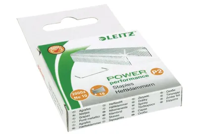 Produktbild von Leitz 5577-10-00 Heftklammern Power Performance P2 No. 10, silber (2000 Packung)