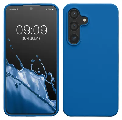Produktbild von kwmobile Handyhülle für Samsung Galaxy S24 Hülle - Case Silikon - Kabelloses Laden - Schutzhülle Cover in Blue Reef