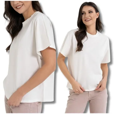 Produktbild von Moraj - Damen T-Shirt Weiß - Damen Bluse Größe  3XL - weiße Bluse - Baumwollshirt