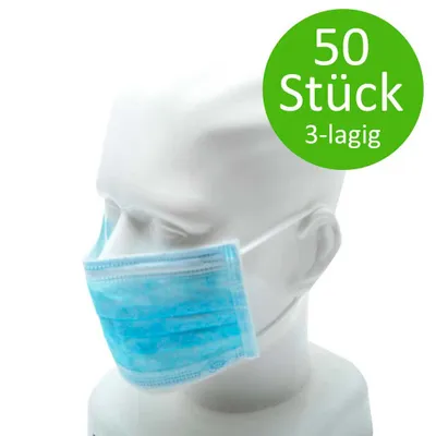 Immagine prodotto di Maschera chirurgica Noba, maschera facciale, con fascia elastica, blu, 50 pezzi