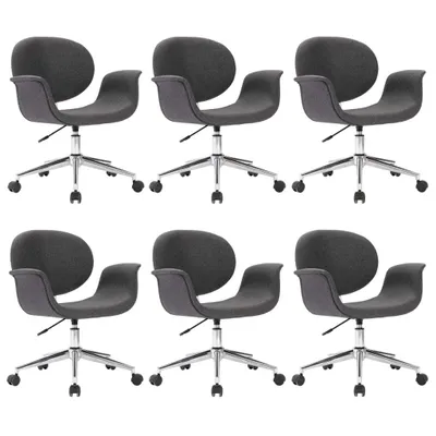 Produktbild von Drehbare Esszimmerstühle 6 Stk. Grau Stoff