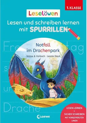 Obrázok produktu pre Leselöwen - Lesen und schreiben lernen mit Spurrillen - Notfall im Drachenpark